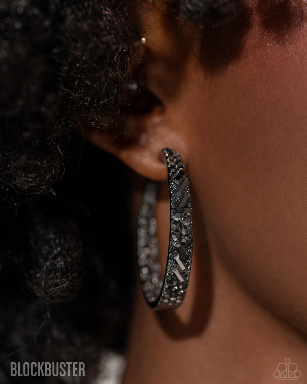 Paparazzi Accessories - GLITZY By Association - Black - Post Back Earrings