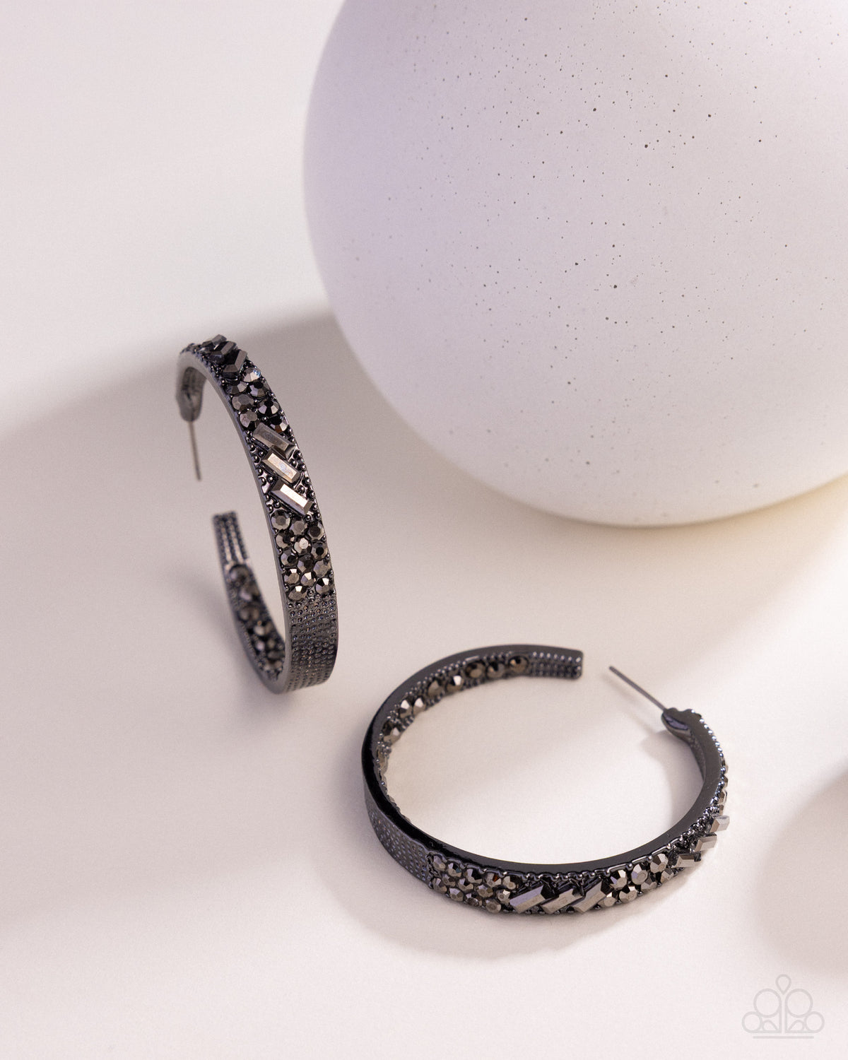 Paparazzi Accessories - GLITZY By Association - Black - Post Back Earrings