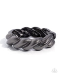 Paparazzi - Brazen Braid - Black - Bracelet Hinged